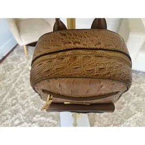 Brahmin | Bags | Brahmin Tan Croc Embossed Leather Mini  display picture 2